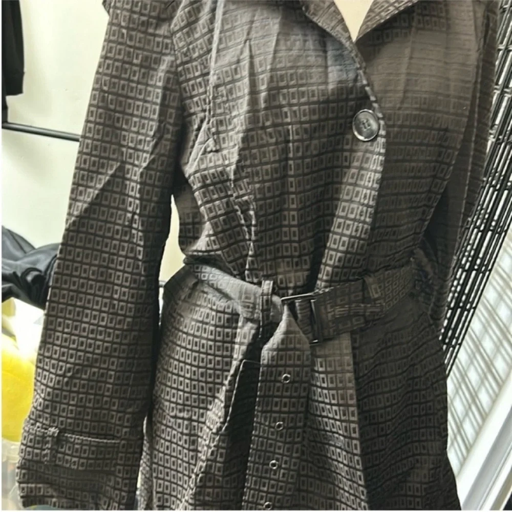 Johnston & Murphy Brown Trench Coat with Belted Waist